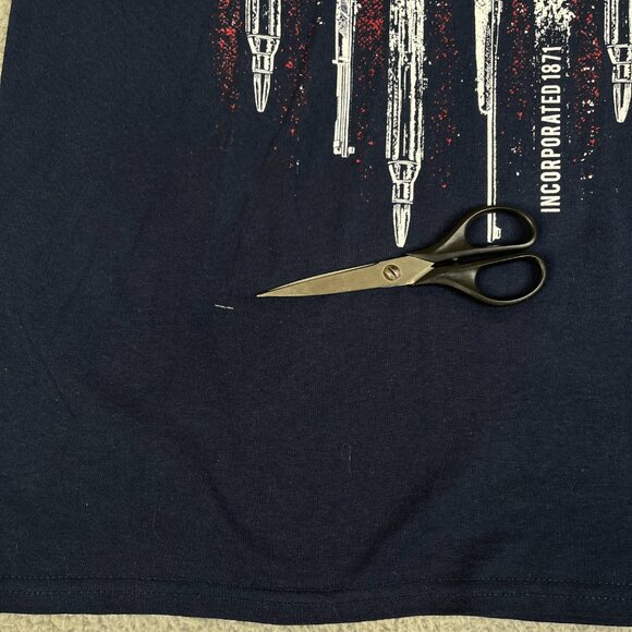 NRA T Shirt Mens Medium American Flag Navy Blue 2nd Amendment Guns Hunting - Picture 7 of 12